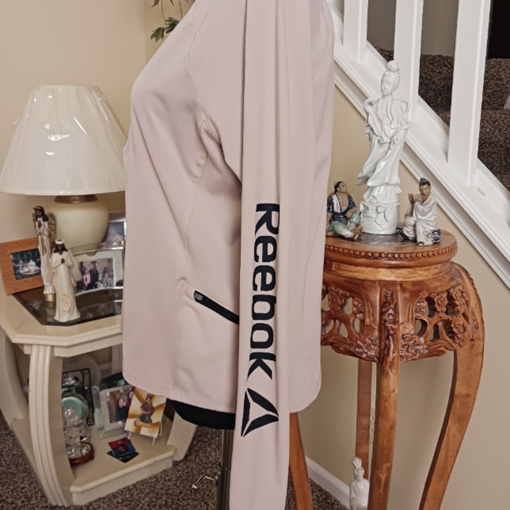 Reebok Half Zip Top L Blush/ Black EUC - Picture 3 of 12